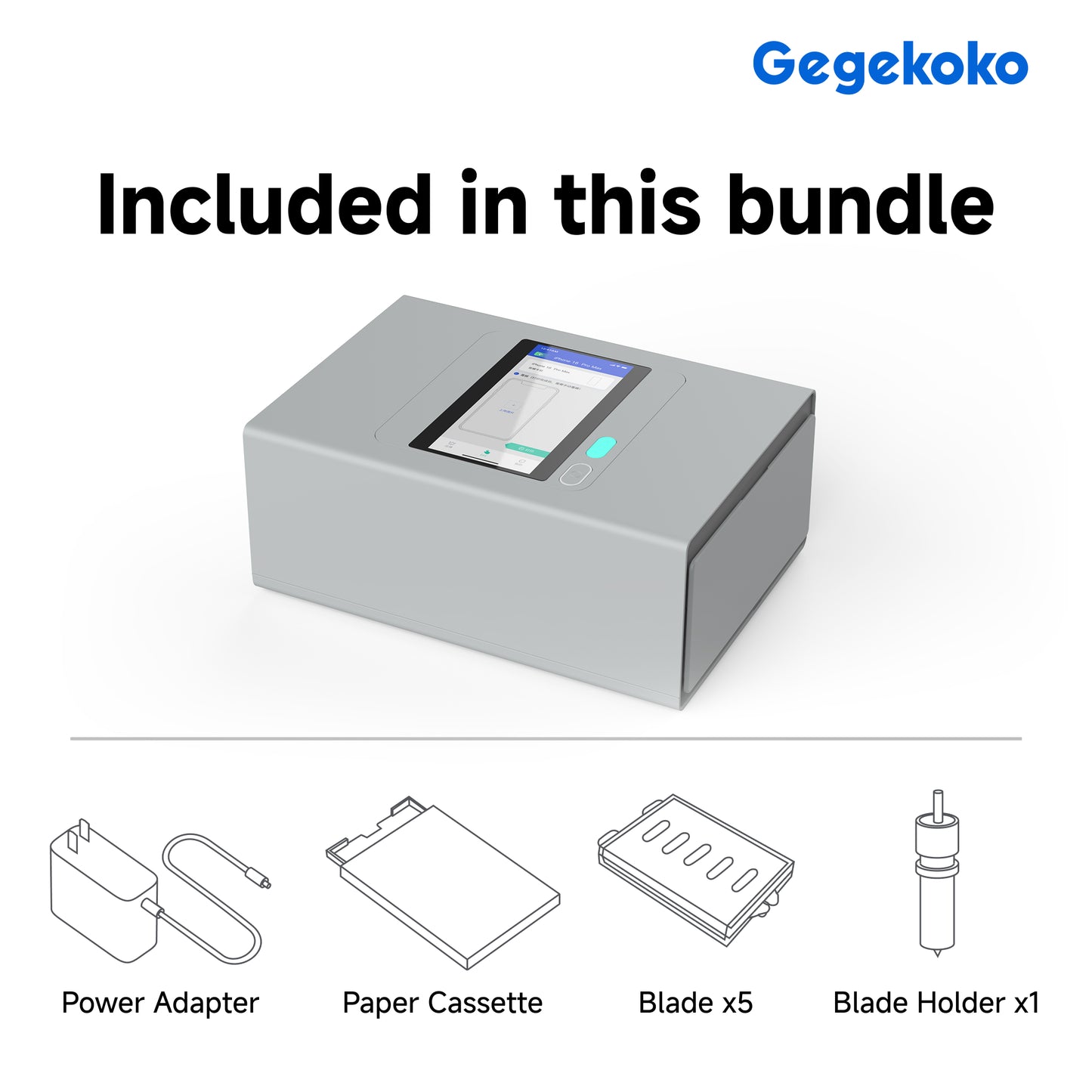Gegekoko DHP710 Custom Phone Skin Maker, All-in-One Printer and Cutter Machine for Personalized Mobile Skins, Wireless Smart APP Control, Dye-Sub Tech for Scratch-Proof & Fade-Proof Protective Decals